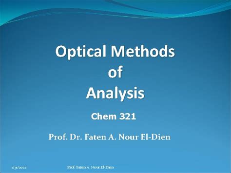 Optical Analysis Methods