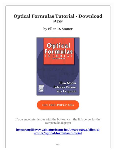 Optical Formulas Tutorial Pdf