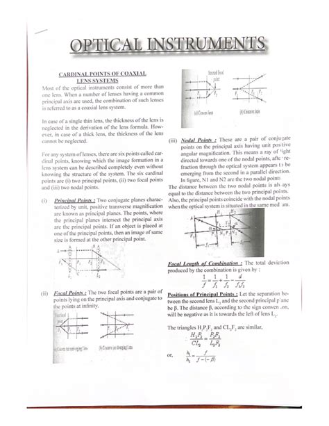 Optical Instruments Notes