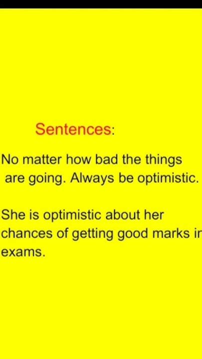 optimism meaning in urdu and examples