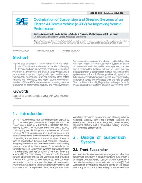 Optimization Strategies for ATV Electrical Systems