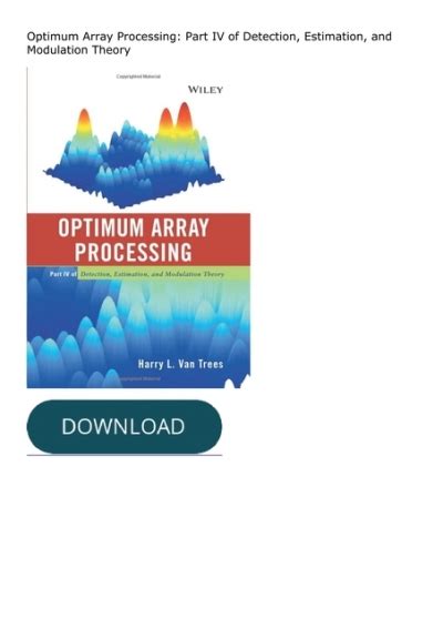 Optimum Array Processing Part Iv Of Detection Estimation And Modulation Theory