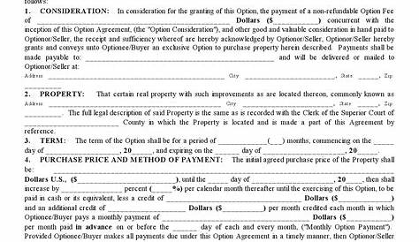 Option Contract Example 27+ Purchase Agreement s PDF, Word s
