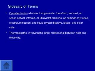 Optoelectronics Glossary
