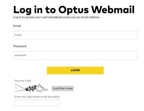 optus webmail login email recovery