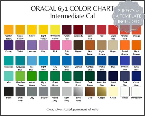 Oracal Color Guide