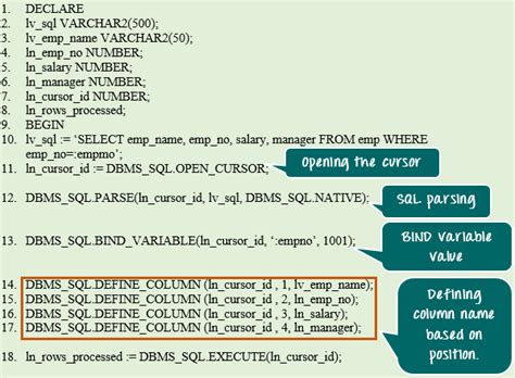 oracle dbms_sql varchar2_table example