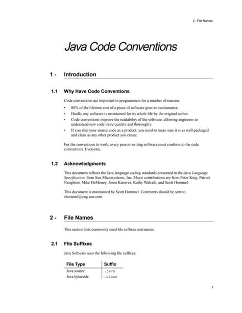 oracle java code conventions pdf
