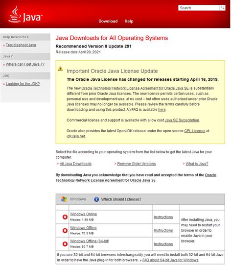 oracle java jre download 64 bit