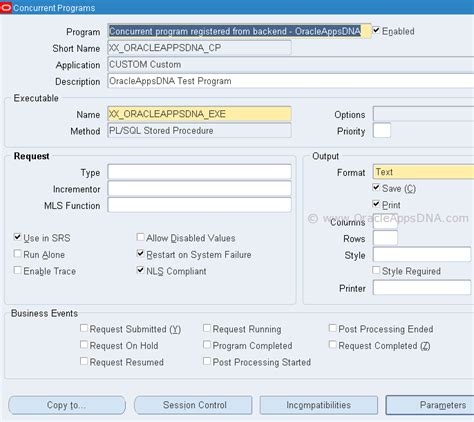 oracle pl sql concurrent program example