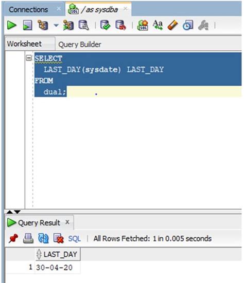 oracle sql last day of month from date
