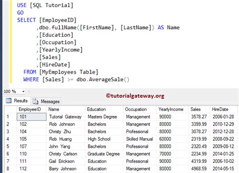 oracle sql user defined function example