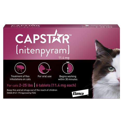 Capstar FastActing Oral Flea Treatment for Cats 6 Doses Walmart