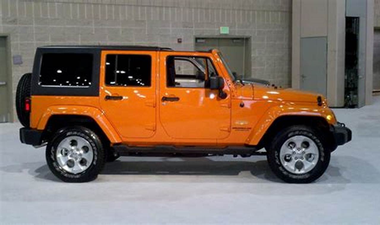 orange 4 door jeep wrangler for sale