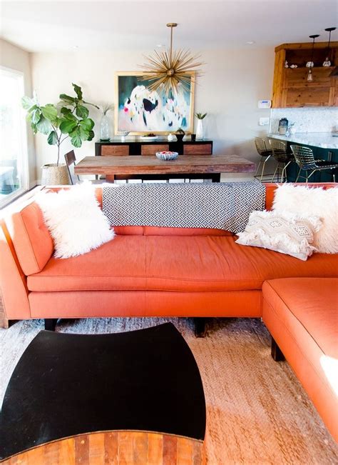Famous Orange Couch Living Room Decor Best References