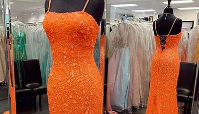 Orange Hoco Dress Long