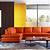 orange leather living room sets