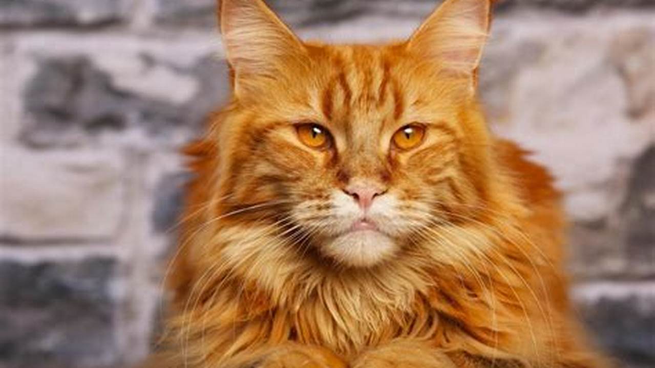 Orange Maine Coon Cat With Blue Eyes