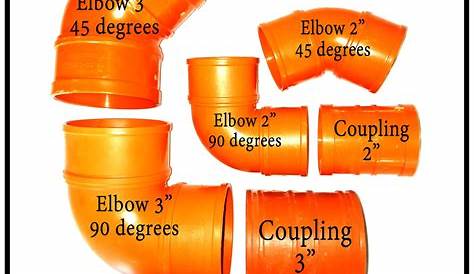 Orange PVC Sanitary Fittings Elbow 45 & 90 degrees