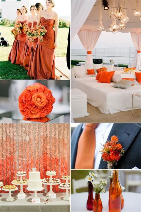 orange and red rustic fall wedding color ideas Someday