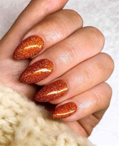 Orange Almond Nails Fall