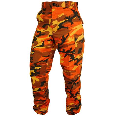 orange army fatigue pants