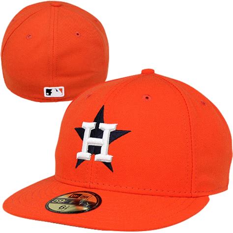 orange astros fitted hats