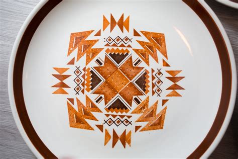 Orange Aztec Plates