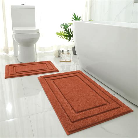 Orange Bathroom Mat Sets