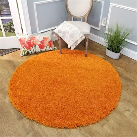 orange circle area rug