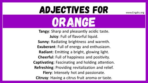 Orange Color Descriptive Words