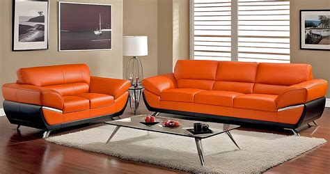 Orange Color Sofa Set