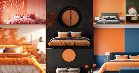 Orange Colour Bedroom Wall