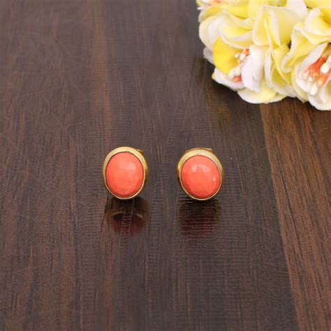 Orange Coral Earrings