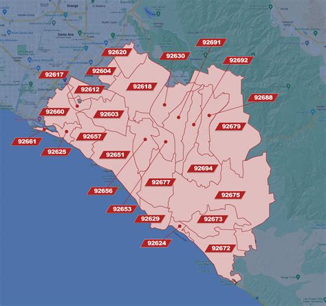 Orange County Map Zip Codes