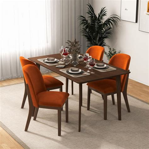 Orange Dining Chairs And Table