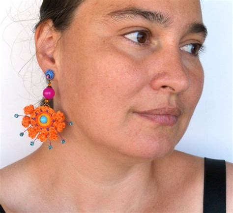 Orange Earrings Big