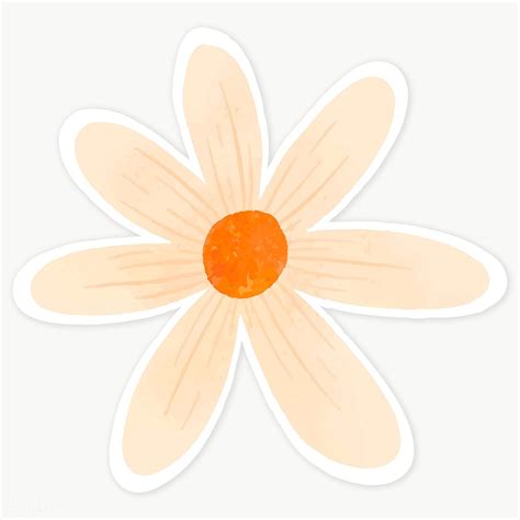 orange flower sticker png