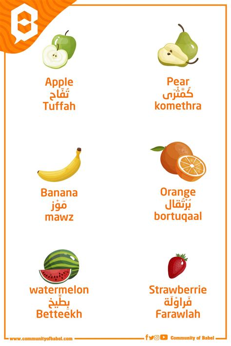 Orange Fruit Arabic