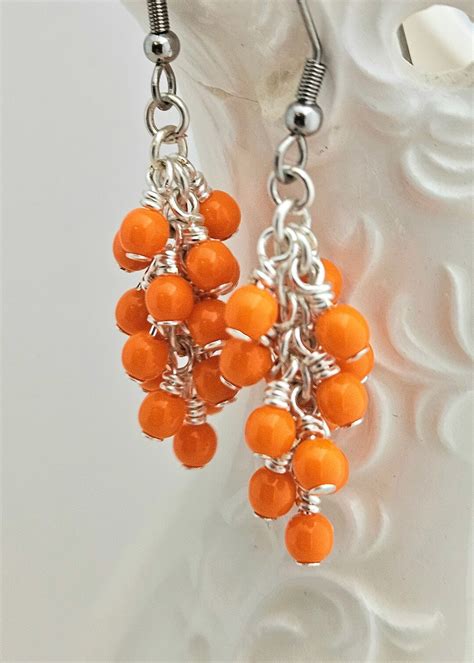 Orange Grape Earrings