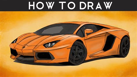 Orange Lamborghini Drawing