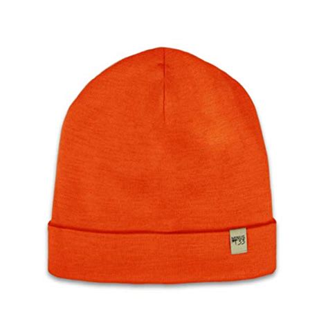 orange merino wool beanie