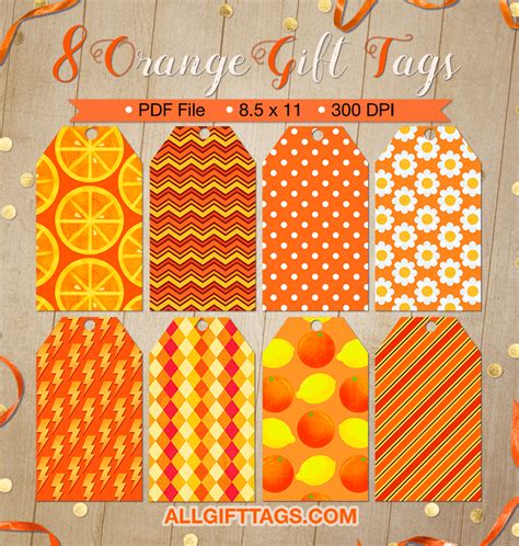 Orange Printable Labels