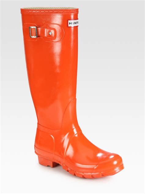 orange rain boots