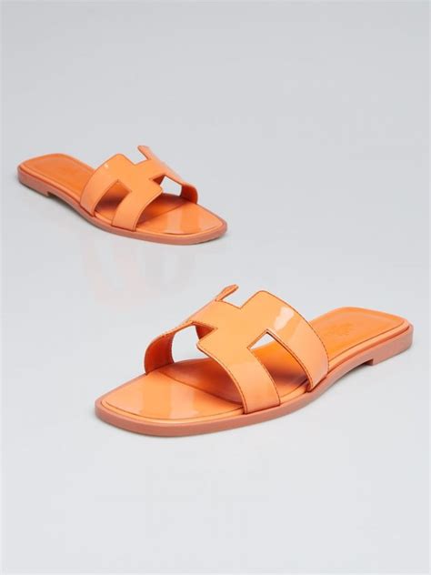 orange sandals flat