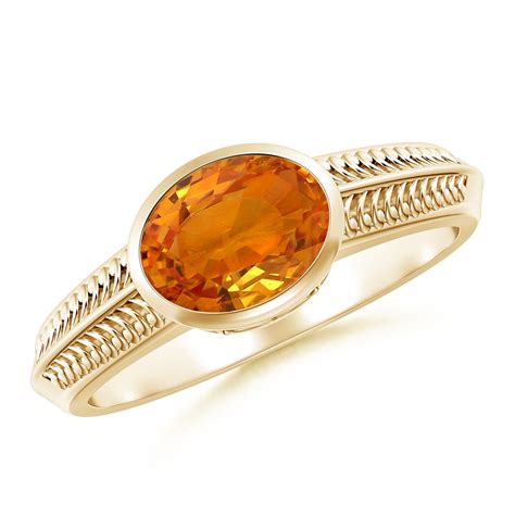 orange sapphire rings for women