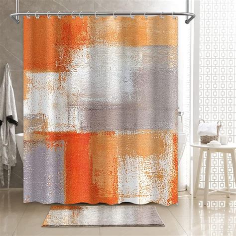 Orange Shower Curtain Set