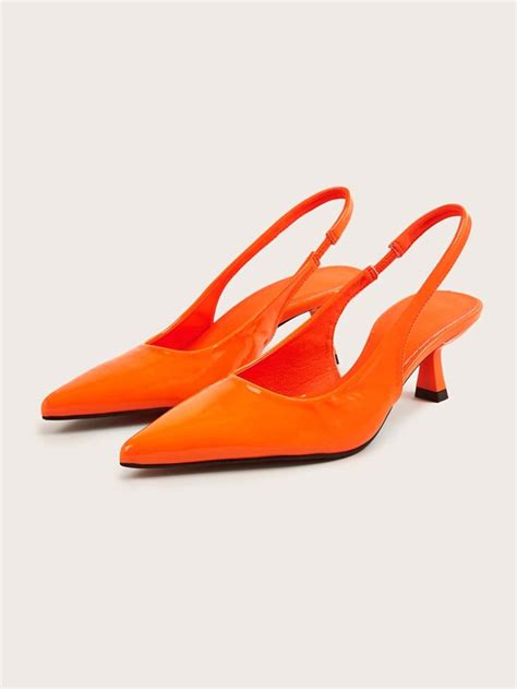 Orange Slingback Pumps
