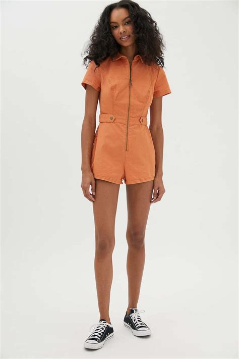 Orange Utility Romper