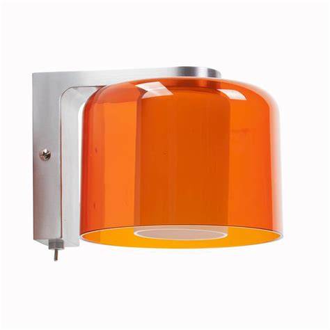 Large Orange acrylic and aluminium wall light, 1970s 1408
